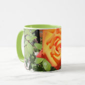 Genießen Sie eine Tasse mit einer orange Rose von (Vorderseite Links)