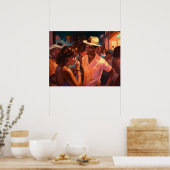Genießen Sie einen coolen Miami-Abend mit Freunden Poster (Küche)