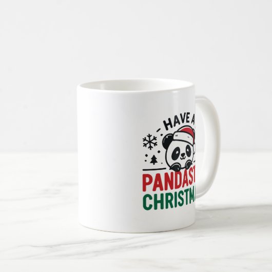 Genießen Sie einen pandastischen Weihnachten Panda Kaffeetasse (VorderseiteRechts)