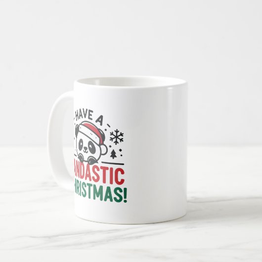 Genießen Sie einen pandastischen Weihnachten Panda Kaffeetasse (Vorderseite Links)