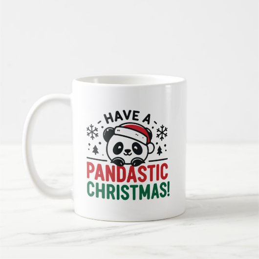 Genießen Sie einen pandastischen Weihnachten Panda Kaffeetasse (Links)