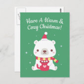 Genießen Sie einen warmen und gemütlichen Weihnach Postkarte (Vorne/Hinten)