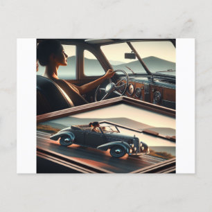Genießen Sie einfach den Retro-Stil Ihres Autos un Postkarte