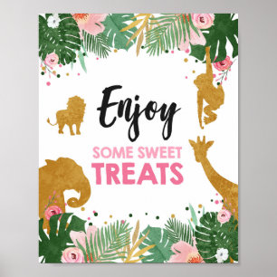 Genießen Sie einige süße Leckereien Safari Tiere G Poster