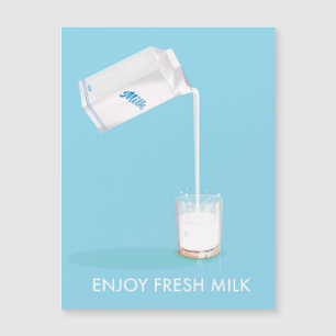 Genießen Sie frische Milch Vintag Kommerziell Magnetkarte