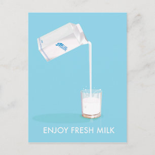 Genießen Sie frische Milch Vintage-Werbung Postkarte