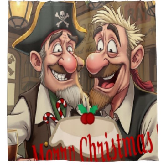 Genießen Sie fröhliche Weihnachten Duschvorhang (Vorderseite)