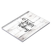 Genießen Sie heute rustikales Landhaus Weißholz Notizblock (Linke Seite)