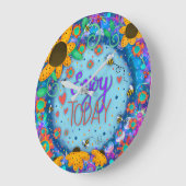 Genießen Sie heute Spaß Niedliche blauer Whimsikin Große Wanduhr (Winkel)