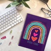 Genießen Sie heute Spaß Niedliche Regenbogenherzen Planer