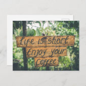 Genießen Sie Ihr Coffee Sign Quote Art Typografie Postkarte (Vorne/Hinten)