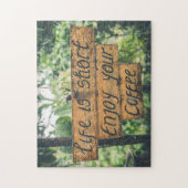 Genießen Sie Ihr Coffee Sign Quote Art Typografie Puzzle (Vertikal)