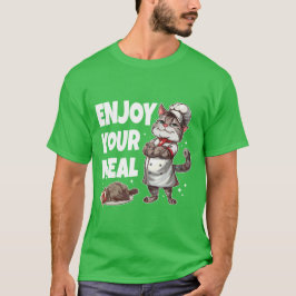 Genießen Sie Ihr Essen Funny Cat Cook T-Shirt