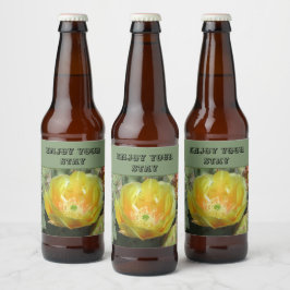 Genießen Sie Ihre Bleibe Cactus Blume Southwest Zu Bierflaschenetikett