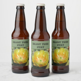 Genießen Sie Ihre Bleibe Cactus Blume Southwest Zu Bierflaschenetikett