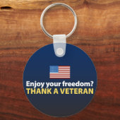 Genießen Sie Ihre Freiheit? Danke an einen Veteran Schlüsselanhänger (Vorderseite)