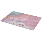 Genießen Sie Ihre Ruhestätte Pastel Fluid Colors Schneidebrett (Ecke)