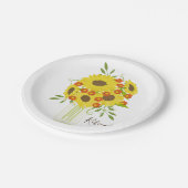 Genießen Sie Ihre Sonnenblumen Pappteller (Schrägansicht)