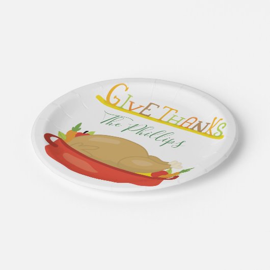 Genießen Sie Ihren Erntedank Türkei Pappteller (Schrägansicht)