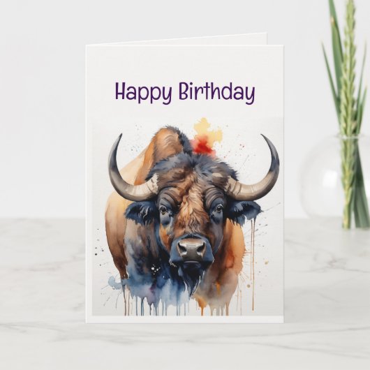 Genießen Sie Ihren Geburtstag Wasser Buffalo Wild Karte (Vorderseite)