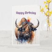 Genießen Sie Ihren Geburtstag Wasser Buffalo Wild Karte (Gelbe Blume)