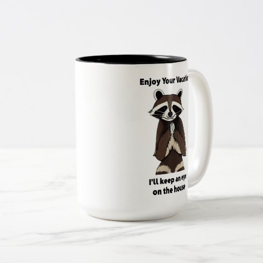 Genießen Sie Ihren Urlaub Mischvous Raccoon Zweifarbige Tasse (VorderseiteRechts)