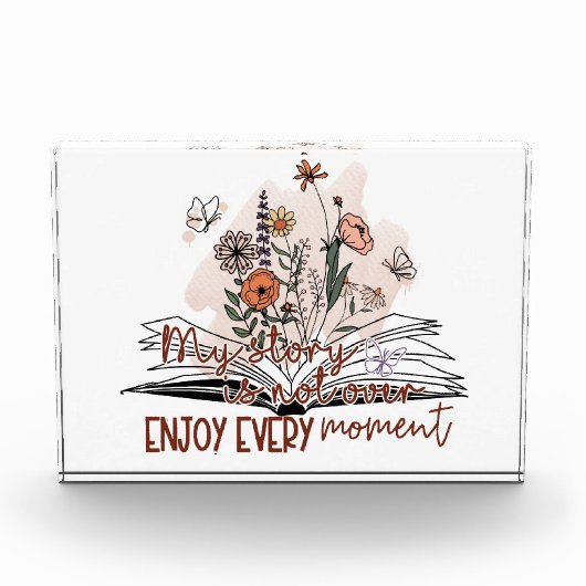 Genießen Sie jeden Moment, positive Botschaft Fotoblock (Vorderseite)