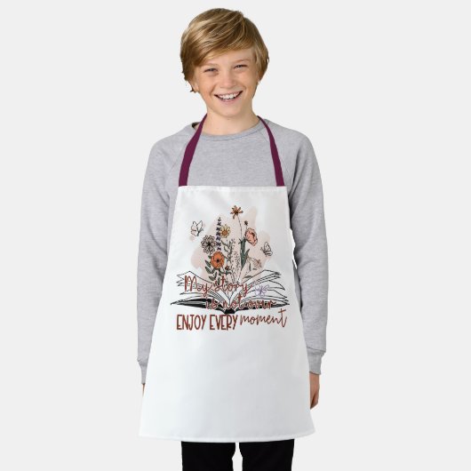 Genießen Sie jeden Moment, positive Botschaft Schürze (Getragen)