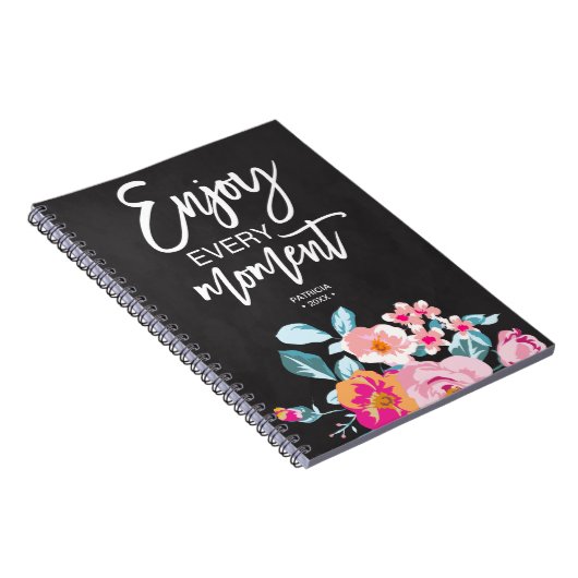 Genießen Sie jeden Moment positive Nachricht Flora Notizblock (Rechte Seite)