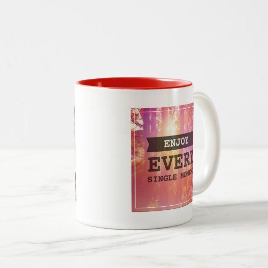 Genießen Sie jeden Single-Moment Zweifarbige Tasse (VorderseiteRechts)