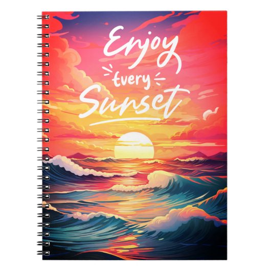 Genießen Sie jedes Sunset Ocean Notebook Notizblock (Vorderseite)