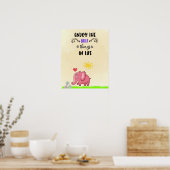 Genießen Sie kleine Dinge Rosa Elefanten Riechen B Poster (Küche)