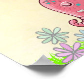 Genießen Sie kleine Dinge Rosa Elefanten Riechen B Poster (Ecke)