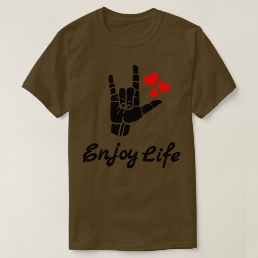 GENIESSEN SIE LIFE ASL Sign Language Design 1 T-Shirt (Design vorne)