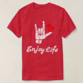 GENIESSEN SIE LIFE ASL Sign Language Design T-Shirt (Design vorne)