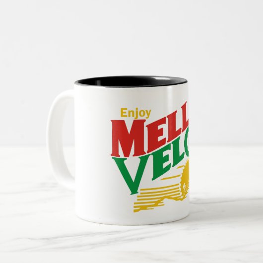 Genießen Sie Mello Velo Zweifarbige Tasse (Vorderseite Links)