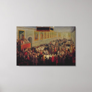 Genießen Sie nach der Krönung von Louis XV gegeb Leinwanddruck