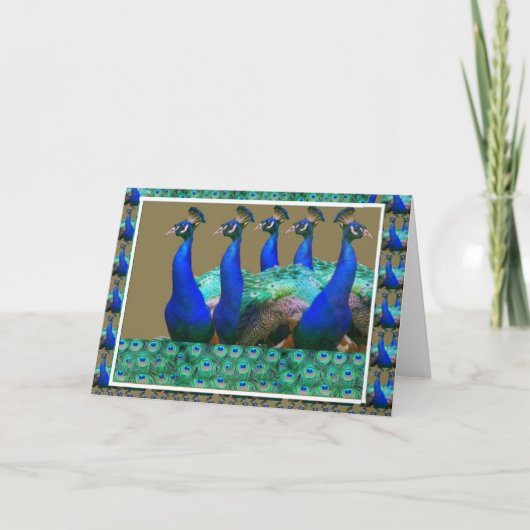 Genießen Sie: Pfau n versieht Kunst-Grafiken mit Karte (Vorderseite)