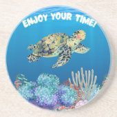 Genießen Sie Schildkröte Getränkeuntersetzer (Vorne)