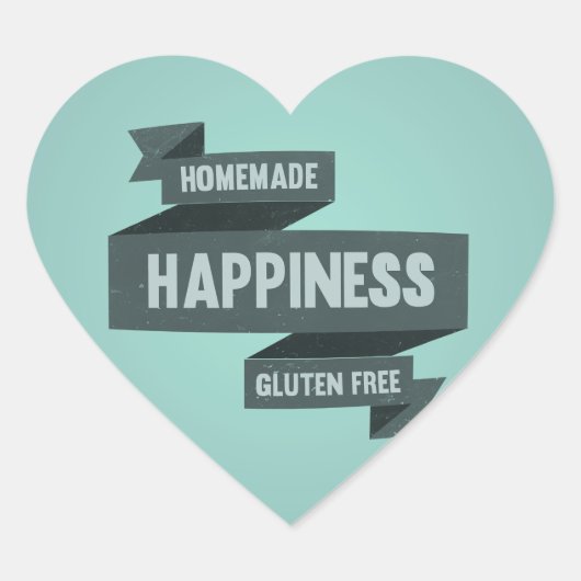 Genießen Sie selbst gemachte Freude, jetzt glutenf Herz-Aufkleber (Vorderseite)