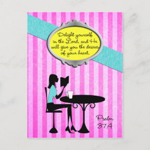 Genießen Sie sich im Lord Psalm 37:4 Christlich Postkarte