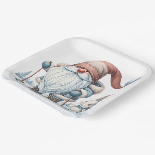 Geniessen Sie Skifahren mit dem Sonnenschein in de Pappteller (Gewinkelt)