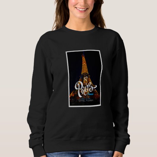 Genießen Sie Tragen Cool Echt Paris Eiffelturm Gra Sweatshirt (Vorderseite)