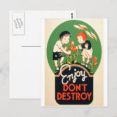 Genießen, Zerstöre nicht Postkarte (Vorne/Hinten)