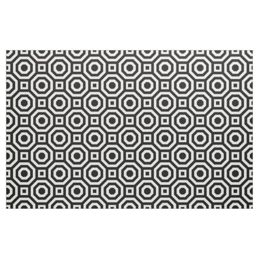 Genistetes Octagon-Schwarzweiss-Gewebe Stoff (Fat Quarter (45,7 x 55,9 cm))