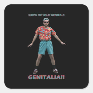 Genitalien-Tanz Quadratischer Aufkleber