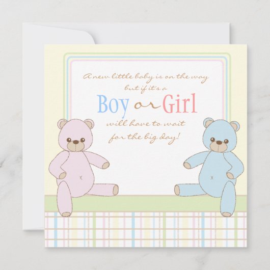 Genitalüberfall Teddy Bears Kinderdusche Einladung (Rückseite)