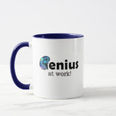 Genius at work, Customizable Text Office Mug Tasse (Links)