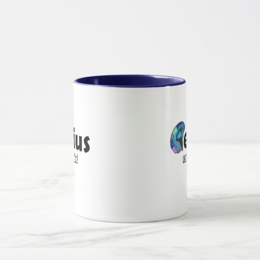 Genius at work, Customizable Text Office Mug Tasse (Zentrum)