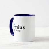 Genius at work, Customizable Text Office Mug Tasse (Vorderseite Links)